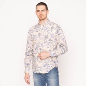 Naked & Famous Denim Linen Cat Shirt